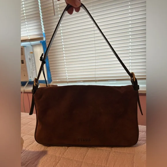 NWT STAUD Harlow Mahogany Suede - Picture 5 of 8